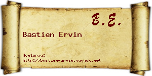 Bastien Ervin névjegykártya