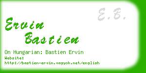 ervin bastien business card